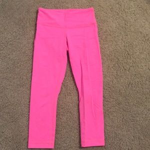 Authentic Neon Pink Lululemon Crop Leggings
